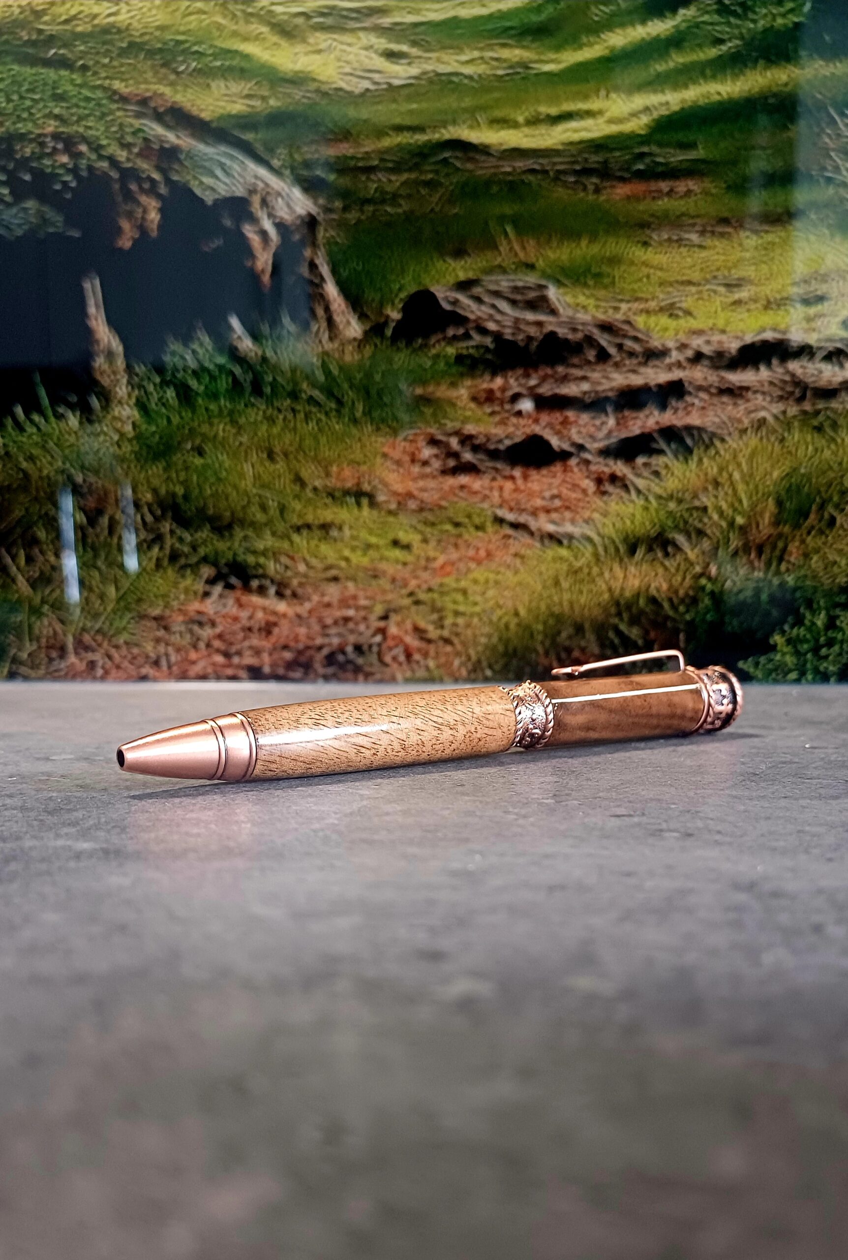 Ręcznie wykonany długopis z drewna – Faith Hope Love | antique copper | handmade - obrazek 2