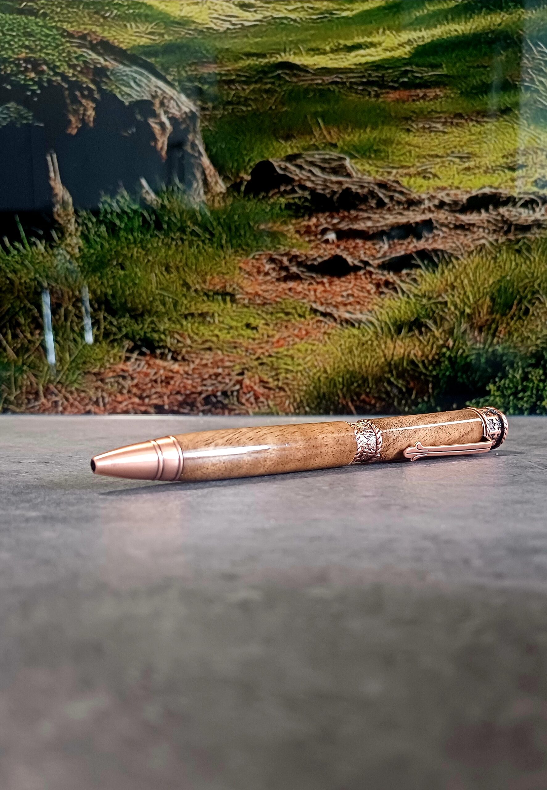 Ręcznie wykonany długopis z drewna – Faith Hope Love | antique copper | handmade - obrazek 3