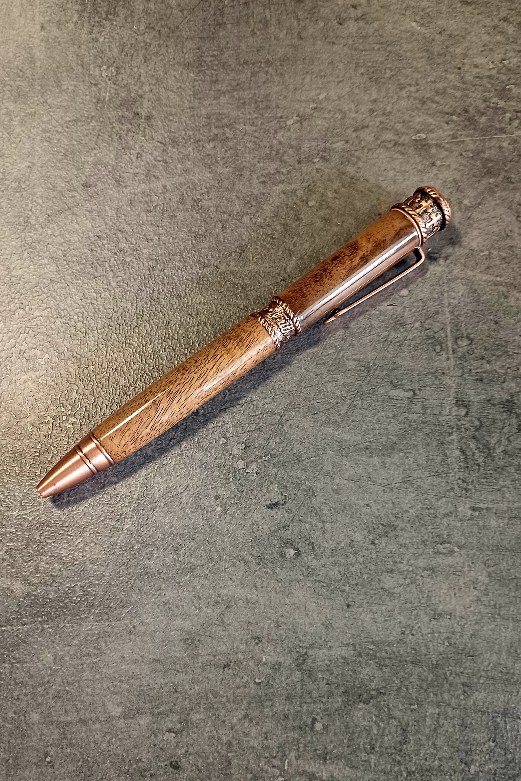 Ręcznie wykonany długopis z drewna – Faith Hope Love | antique copper | handmade - obrazek 4