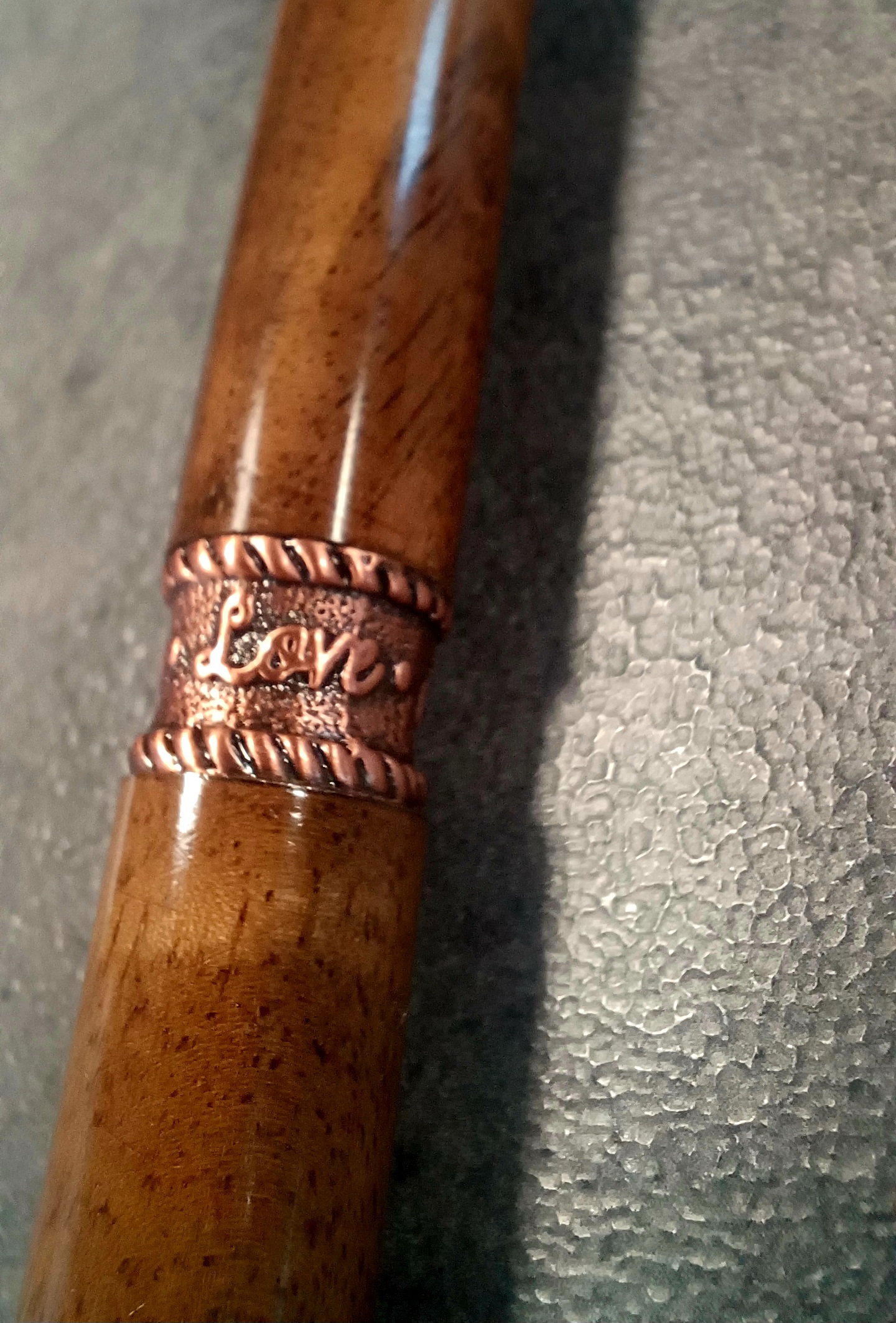 Ręcznie wykonany długopis z drewna – Faith Hope Love | antique copper | handmade - obrazek 7