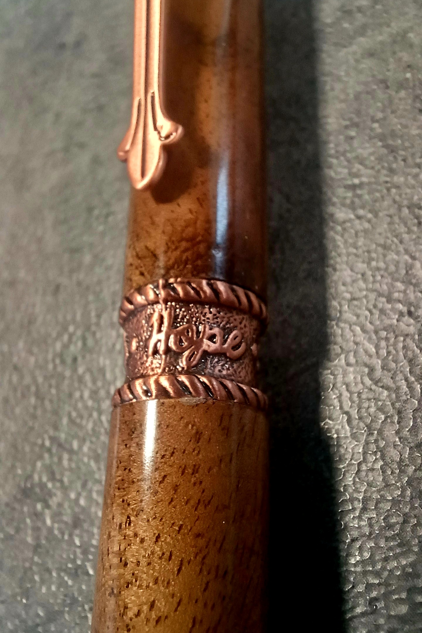 Ręcznie wykonany długopis z drewna – Faith Hope Love | antique copper | handmade - obrazek 6