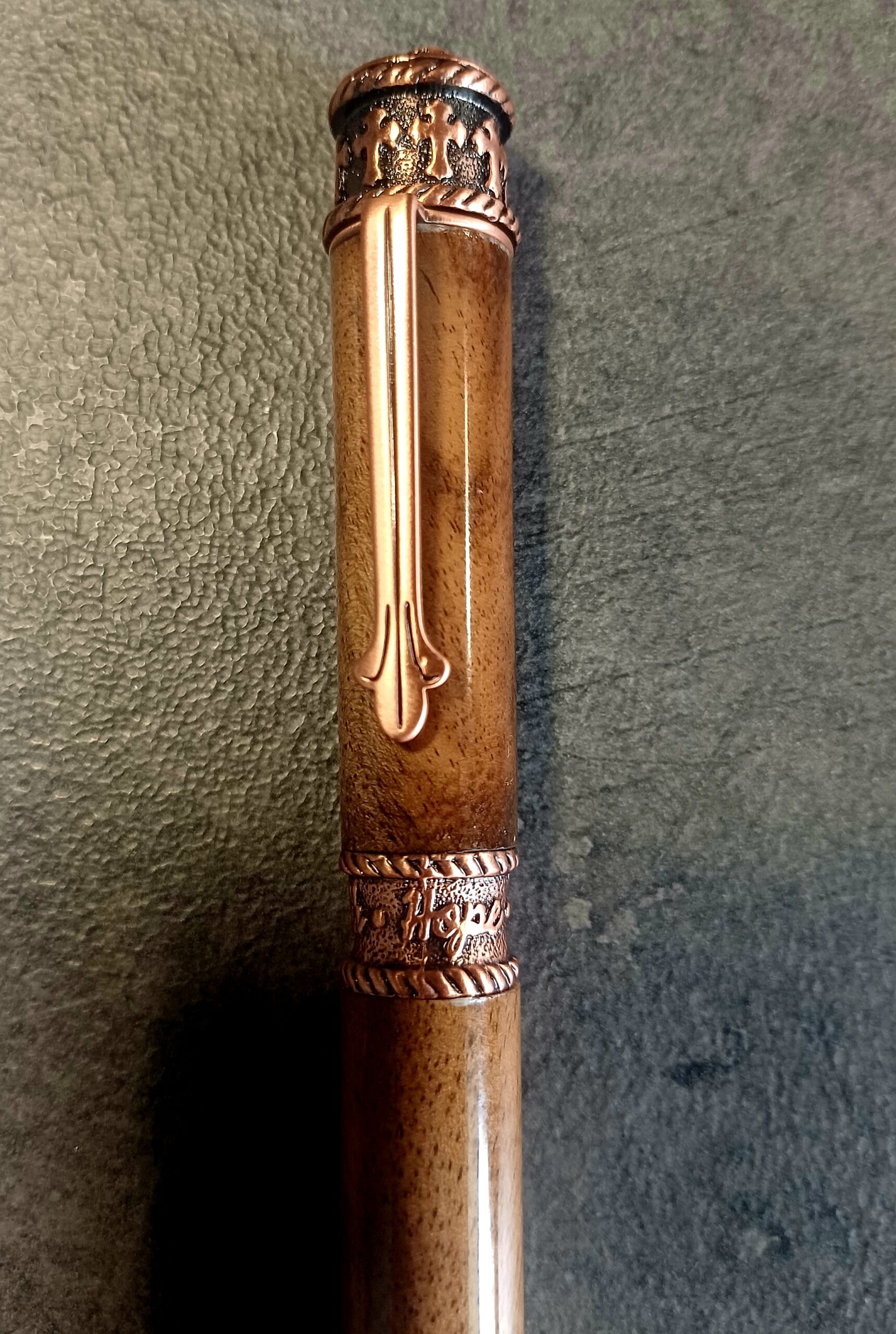 Ręcznie wykonany długopis z drewna – Faith Hope Love | antique copper | handmade - obrazek 8