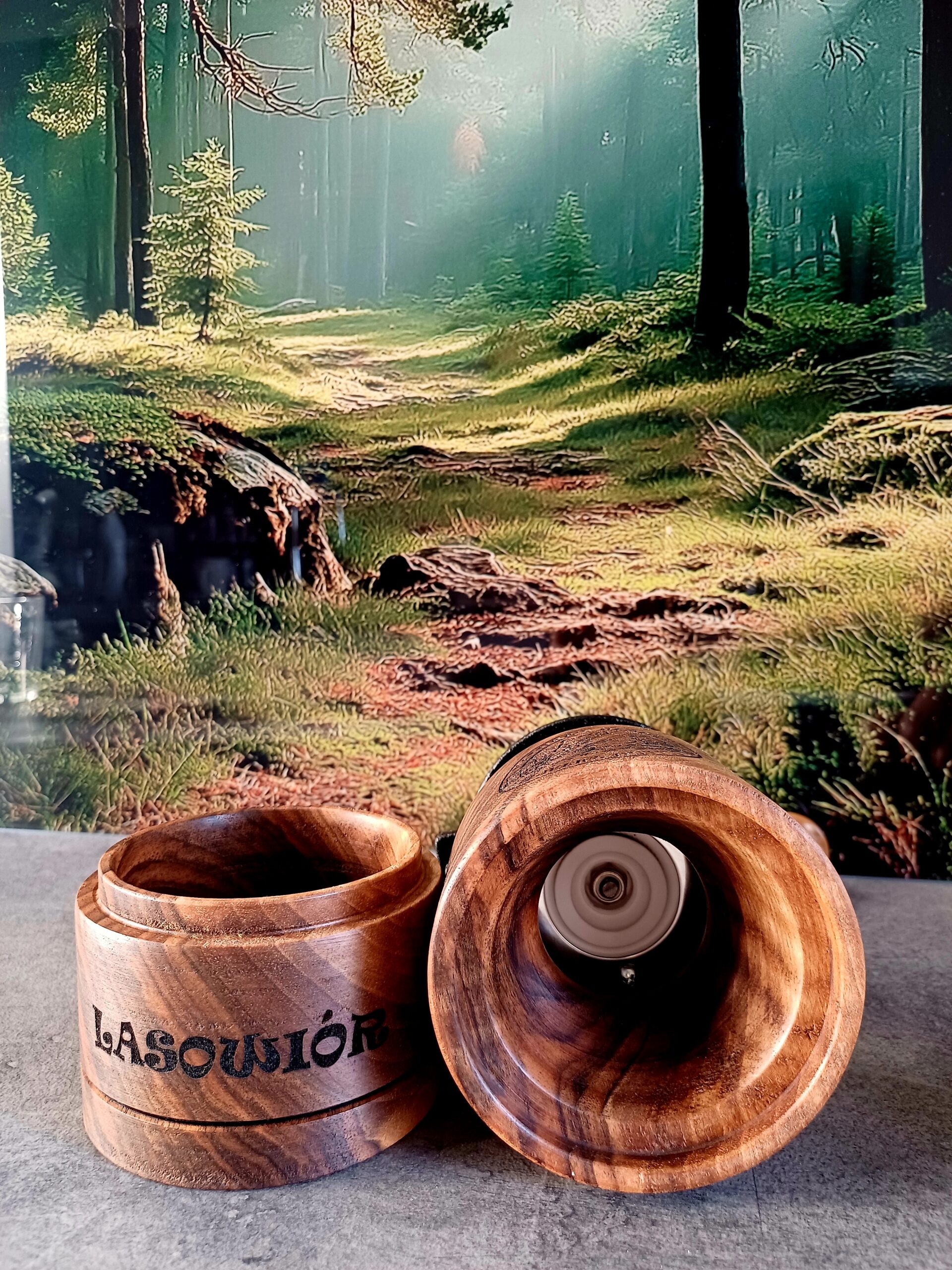 Ręcznie wykonany młynek do kawy z orzecha włoskiego - porcelanowy mechanizm | handmade - obrazek 7