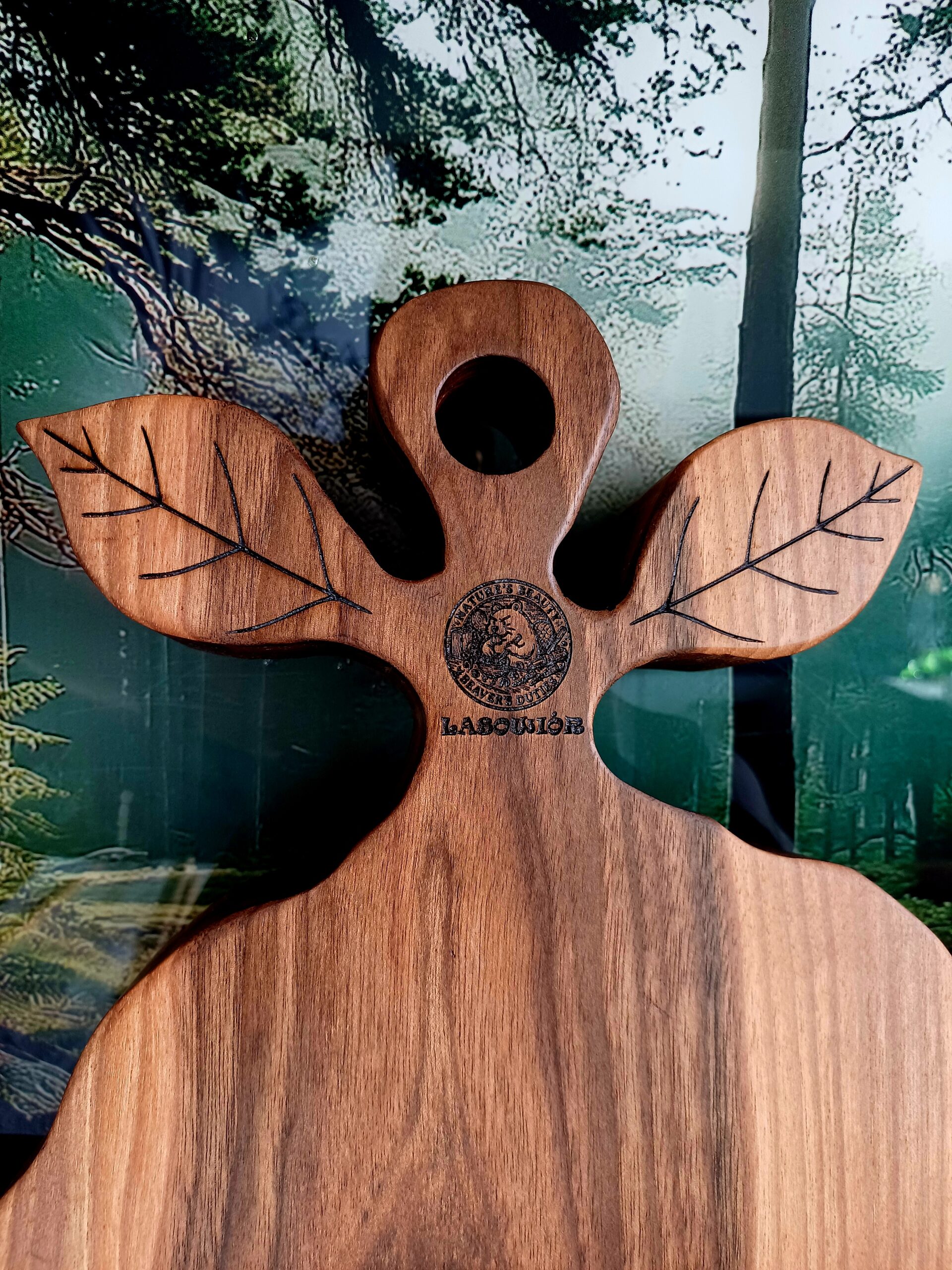 Deska do krojenia z jednego kawałka orzecha włoskiego „Orzeszek” | handmade - obrazek 3